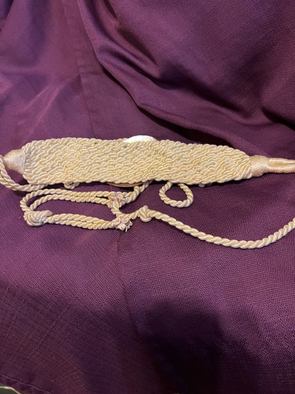 Handcrafted Cream Seashell Rope Belt - Picture 4 of 4
